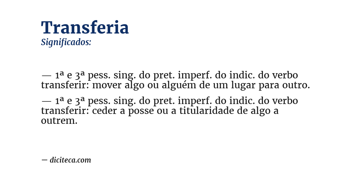 Significado de transferia