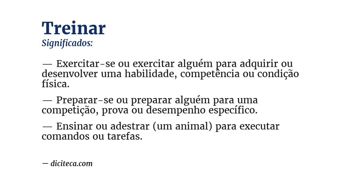 Significado de treinar