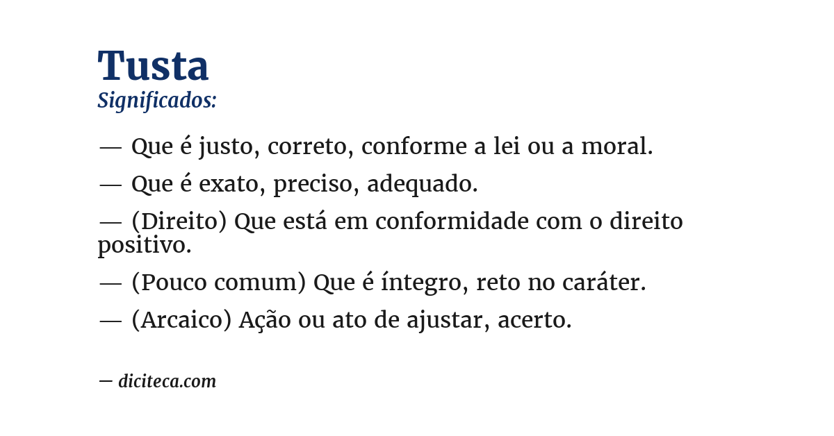 Significado de tusta