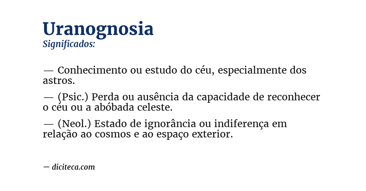 Significado de uranognosia