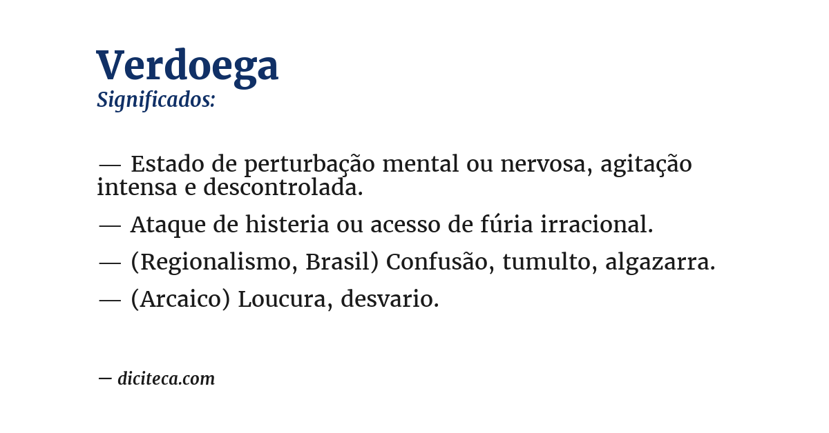 Significado de verdoega