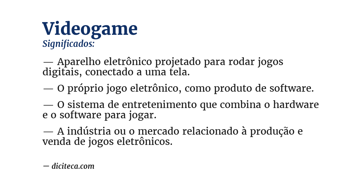 Significado de videogame