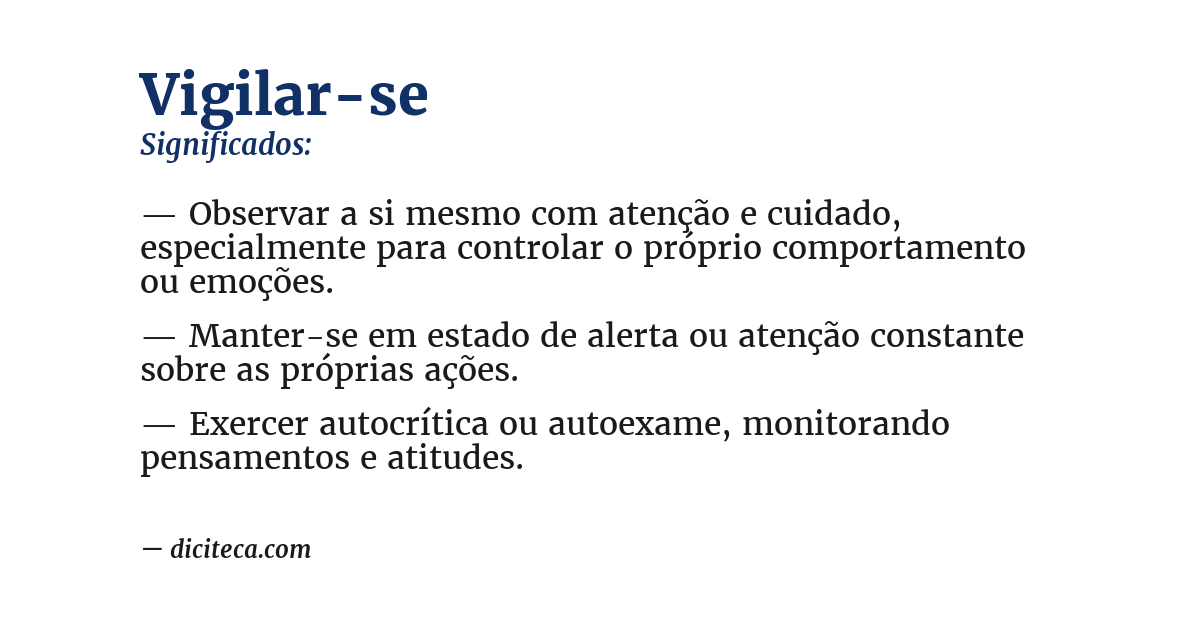 Significado de vigilar-se