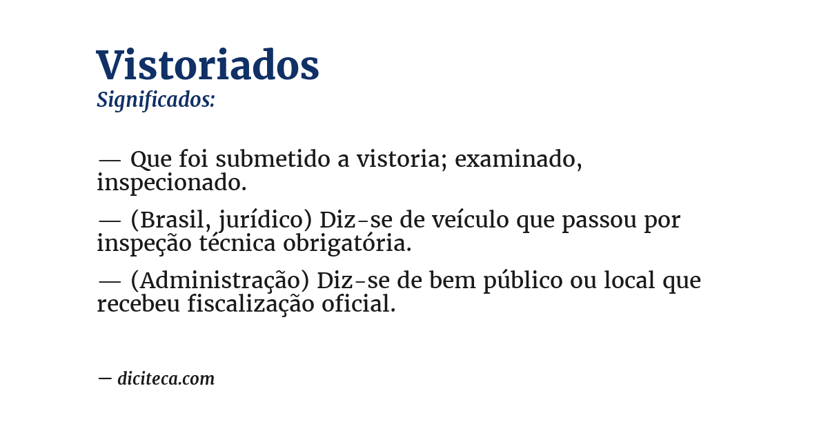 Significado de vistoriados