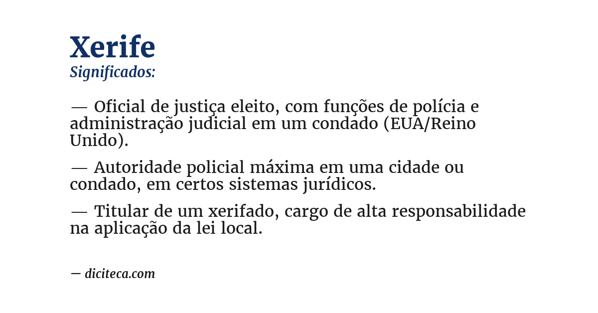 Significado de xerife