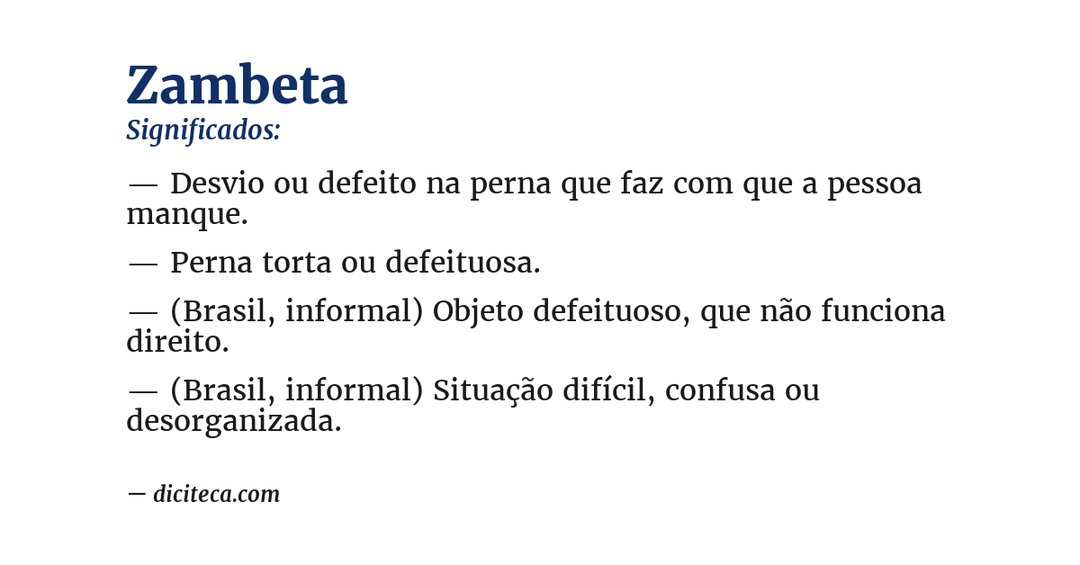 Significado de zambeta