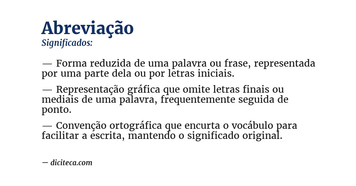 Significado de abreviação