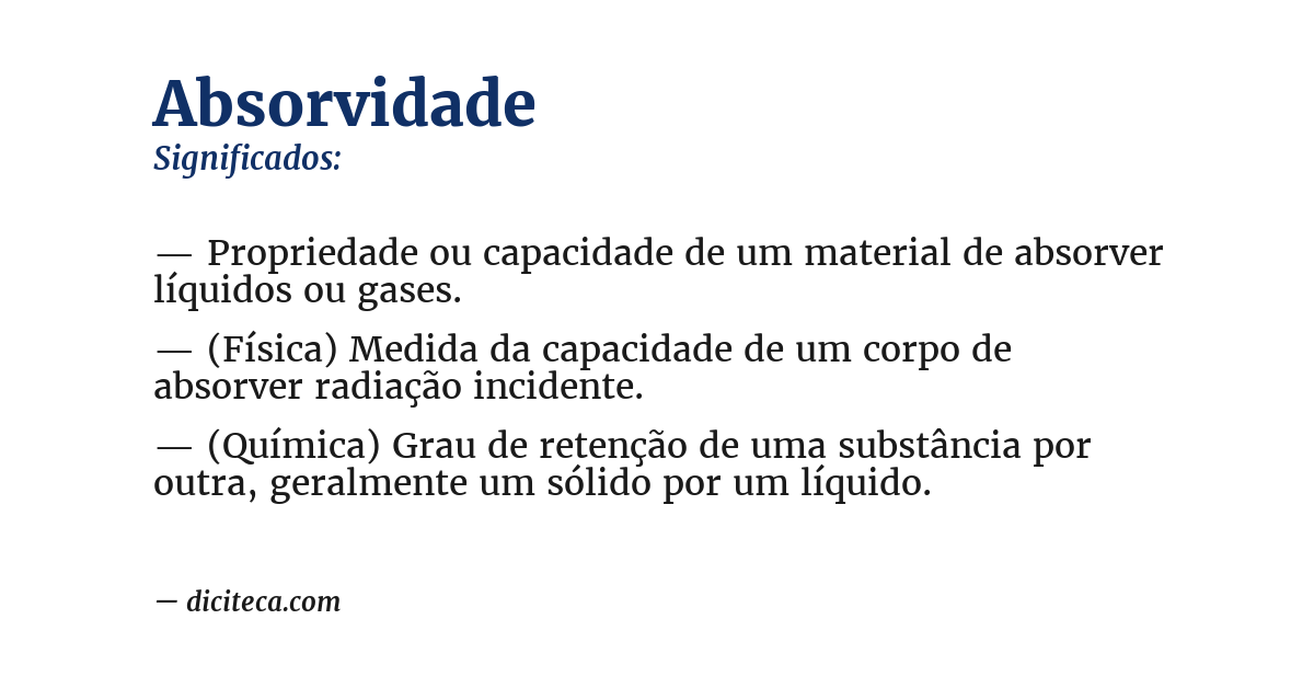 Significado de absorvidade