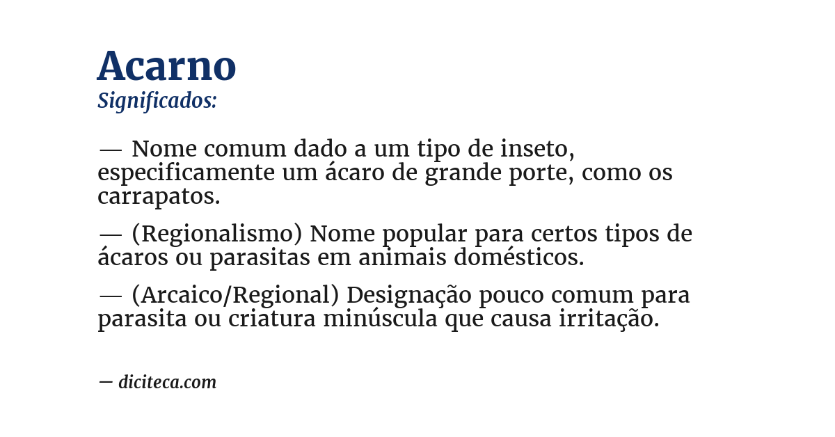 Significado de acarno