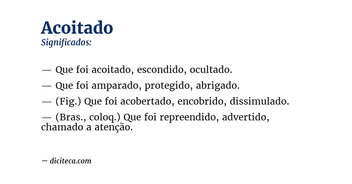 Significado de acoitado