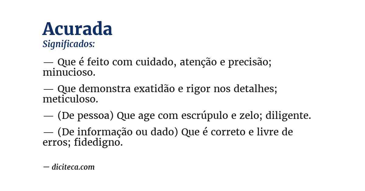 Significado de acurada