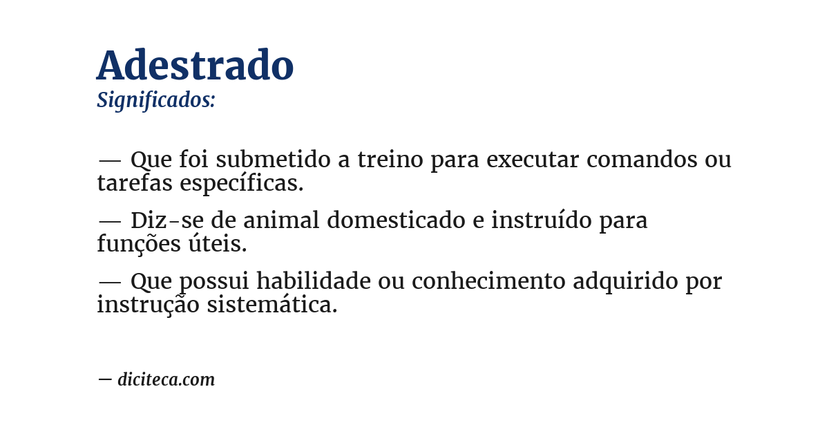 Significado de adestrado