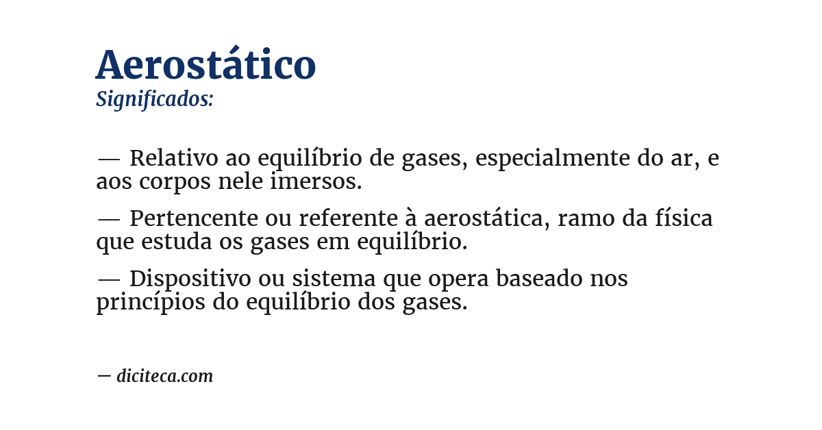Significado de aerostático