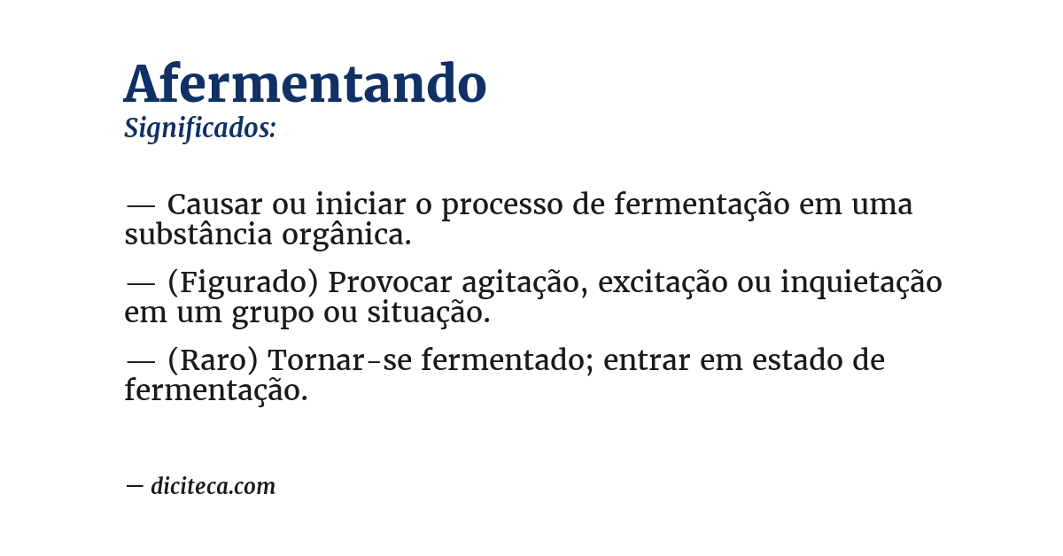 Significado de afermentando