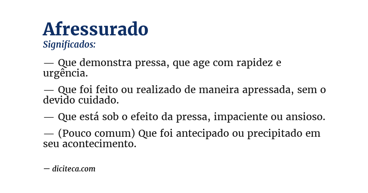 Significado de afressurado