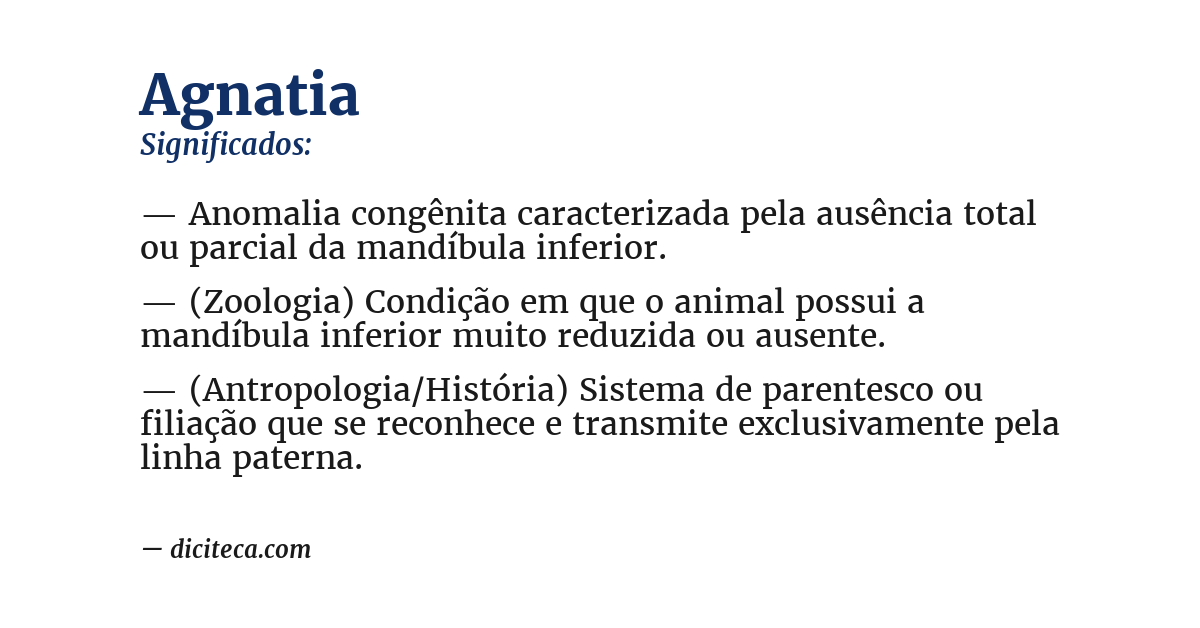 Significado de agnatia