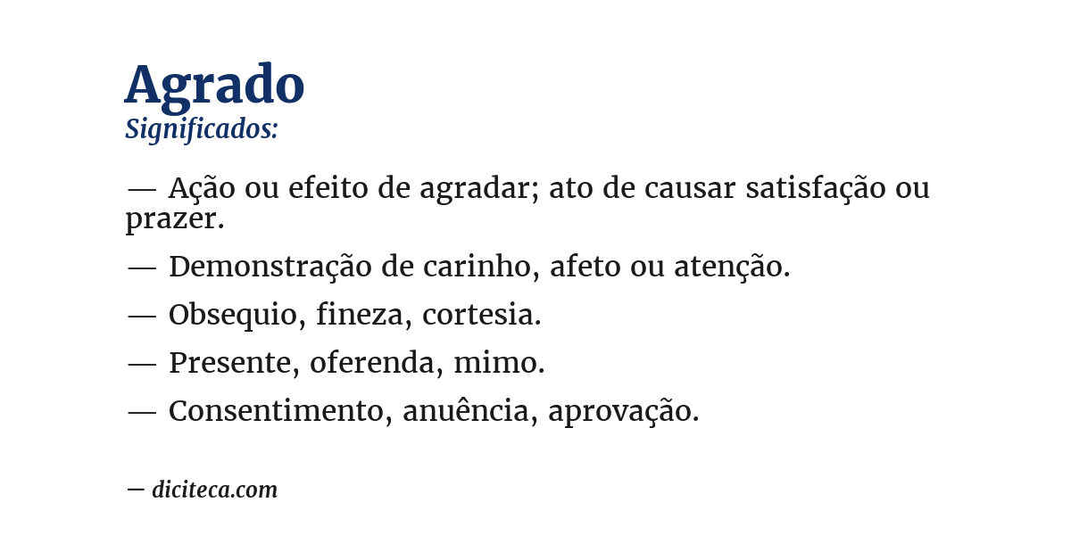 Significado de agrado