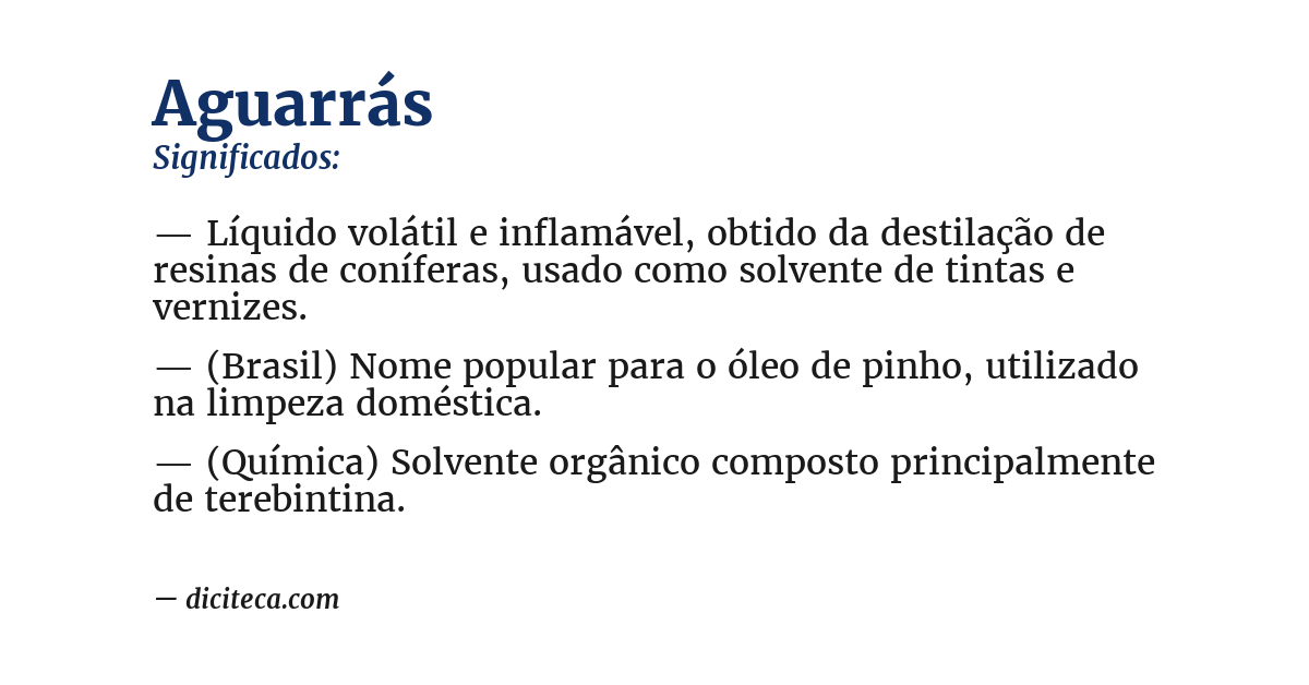 Significado de aguarrás