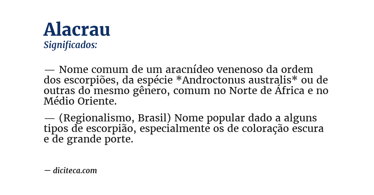 Significado de alacrau