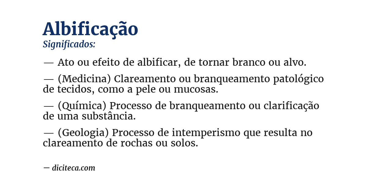 Significado de albificação
