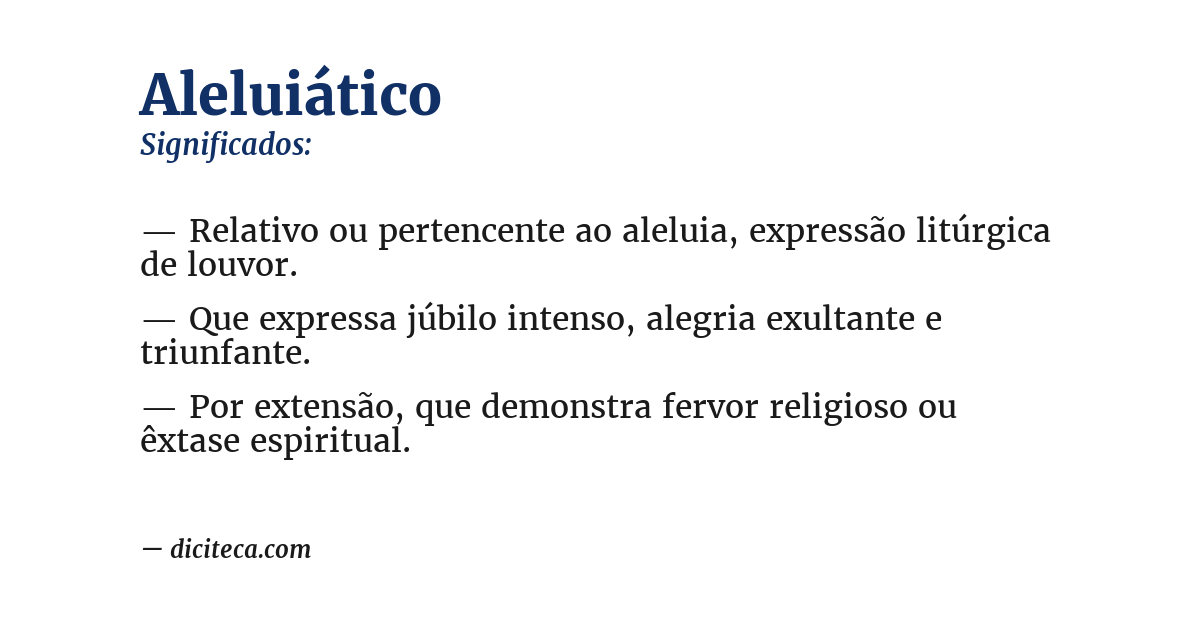 Significado de aleluiático
