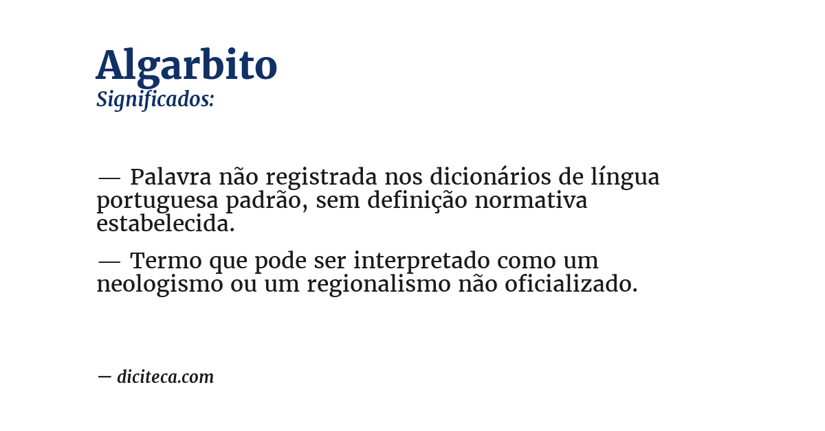 Significado de algarbito