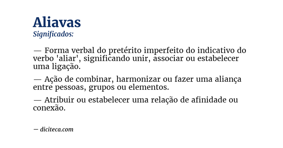 Significado de aliavas