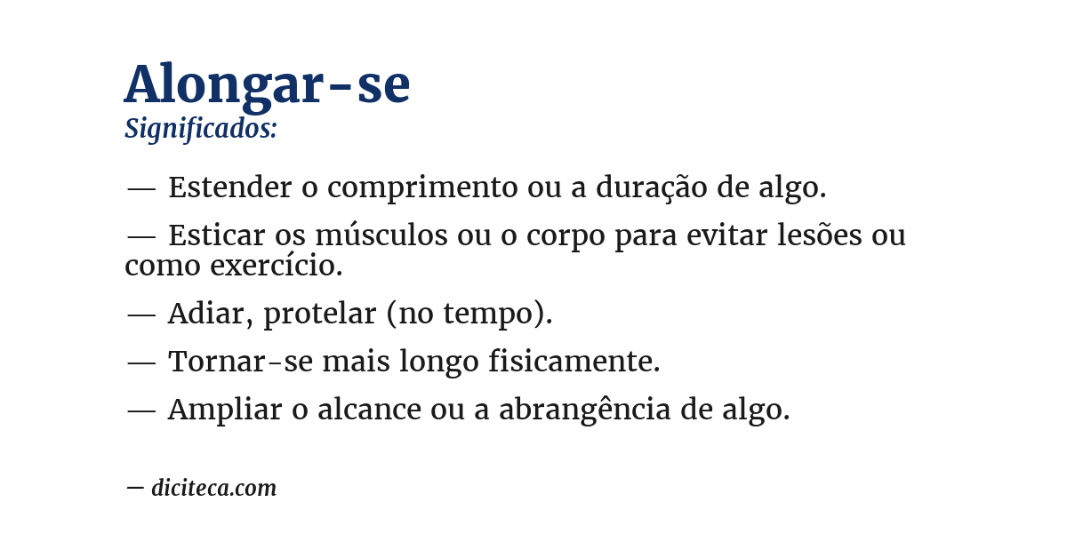Significado de alongar-se