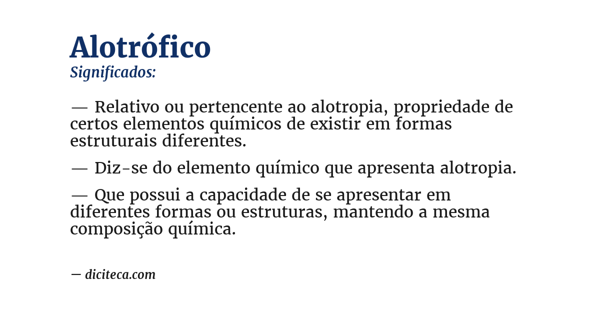 Significado de alotrófico