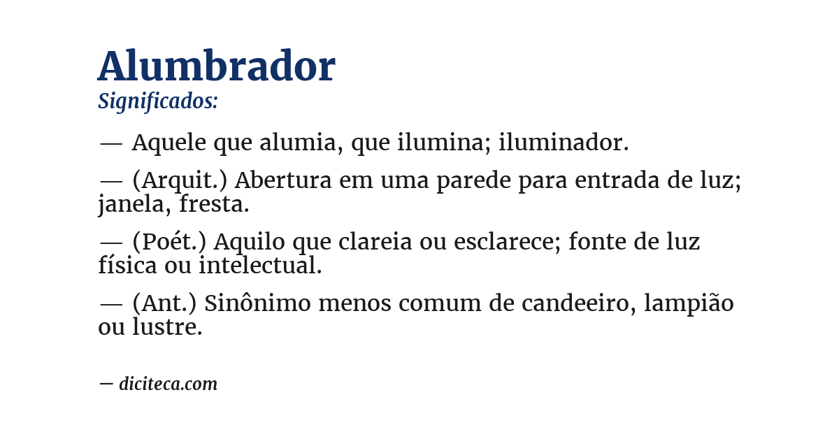 Significado de alumbrador