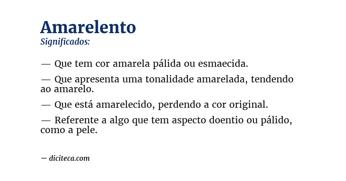 Significado de amarelento