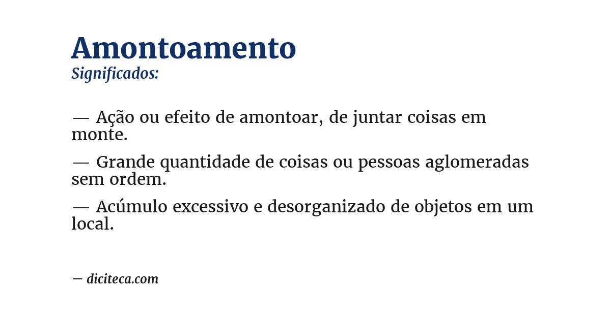 Significado de amontoamento