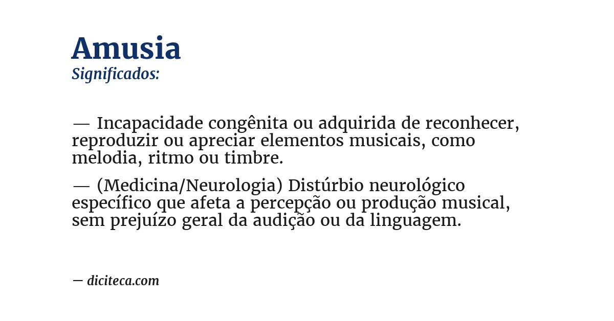 Significado de amusia