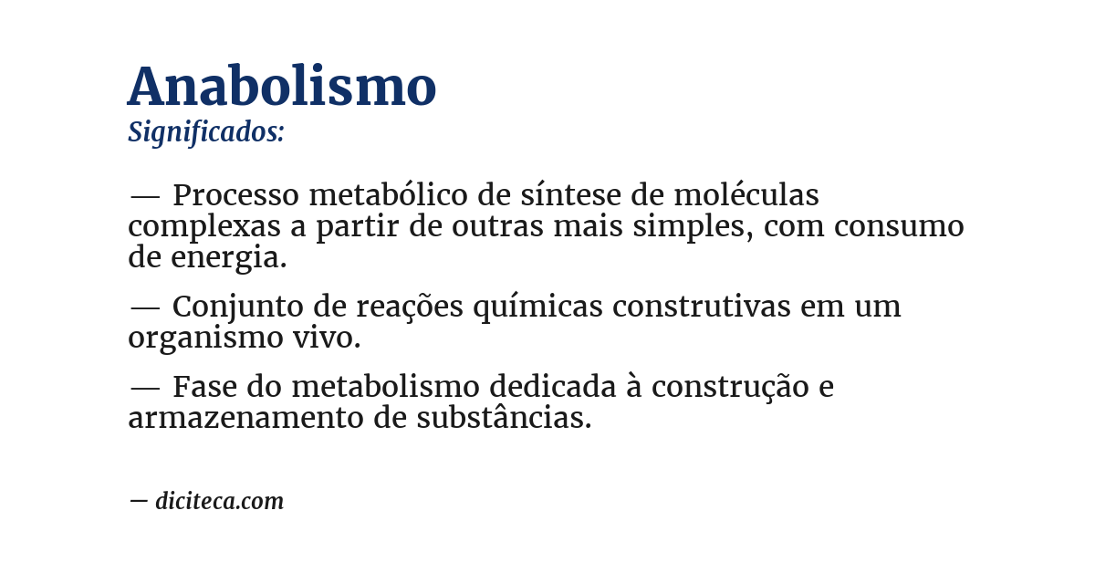 Significado de anabolismo