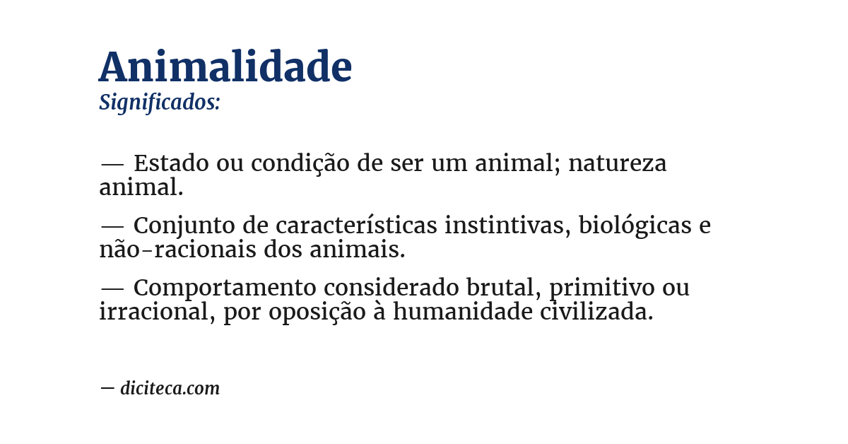 Significado de animalidade