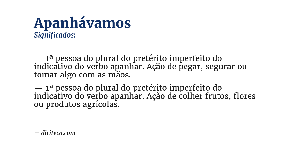 Significado de apanhávamos