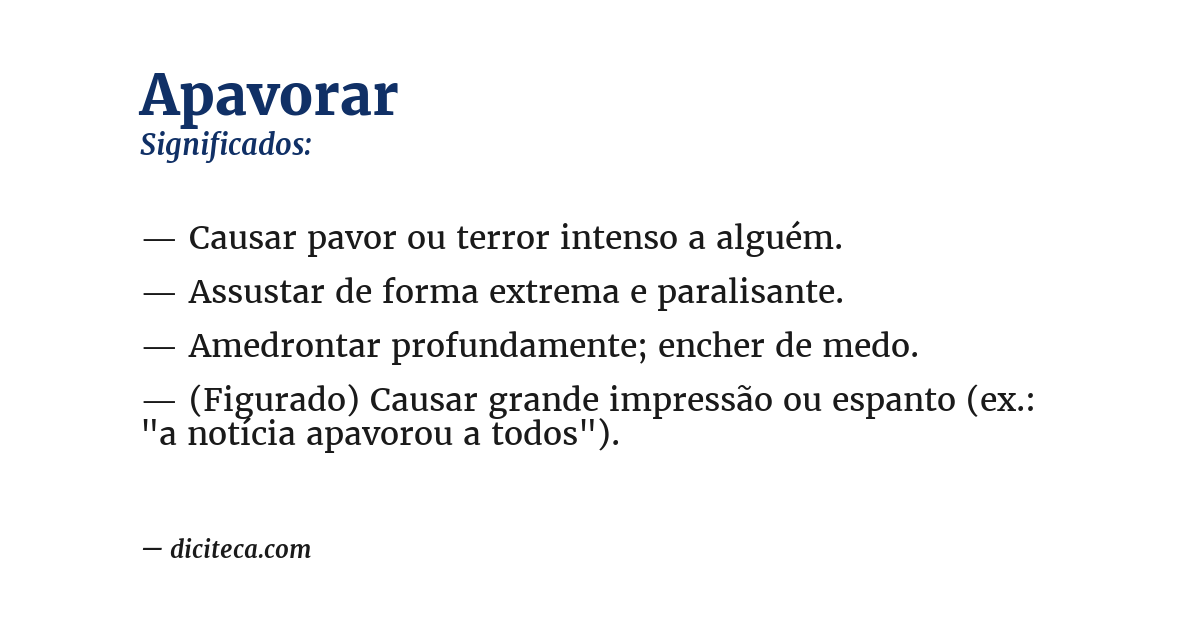 Significado de apavorar