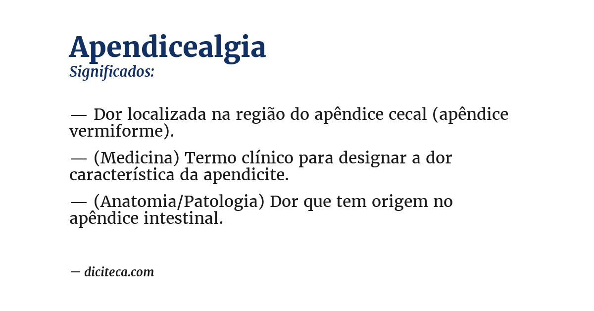 Significado de apendicealgia