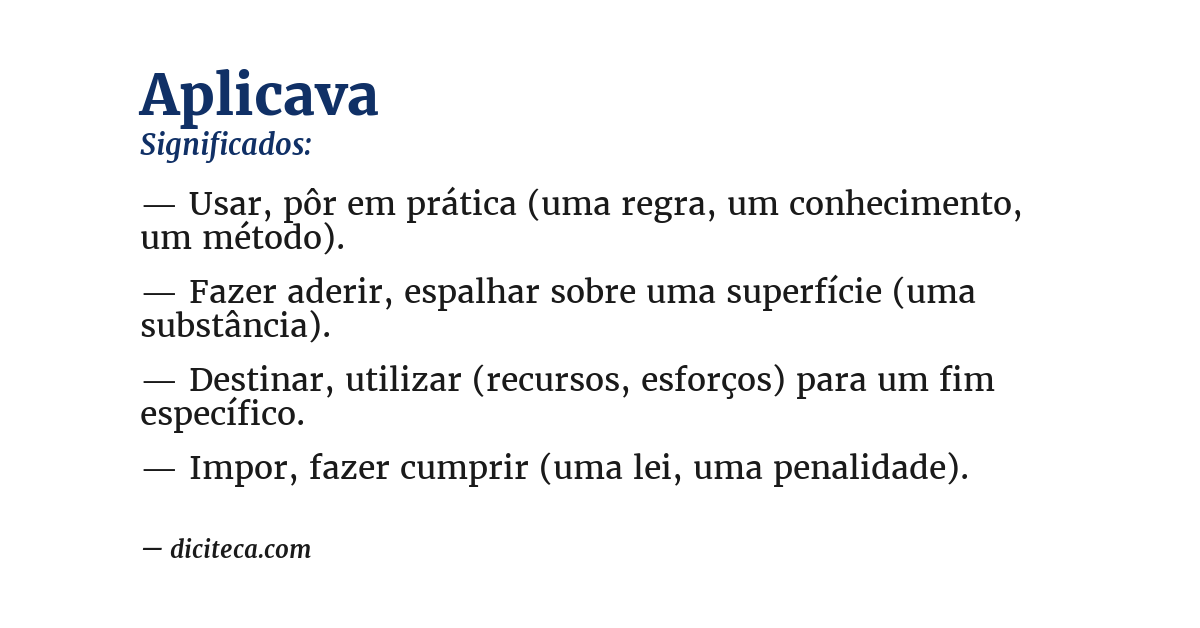 Significado de aplicava