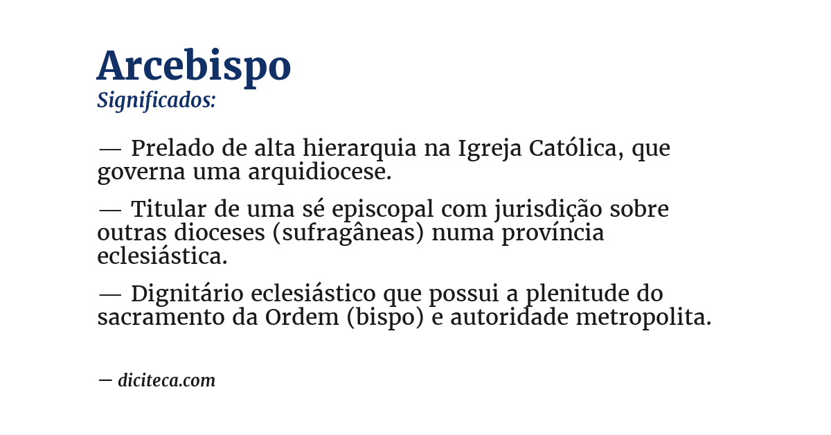 Significado de arcebispo