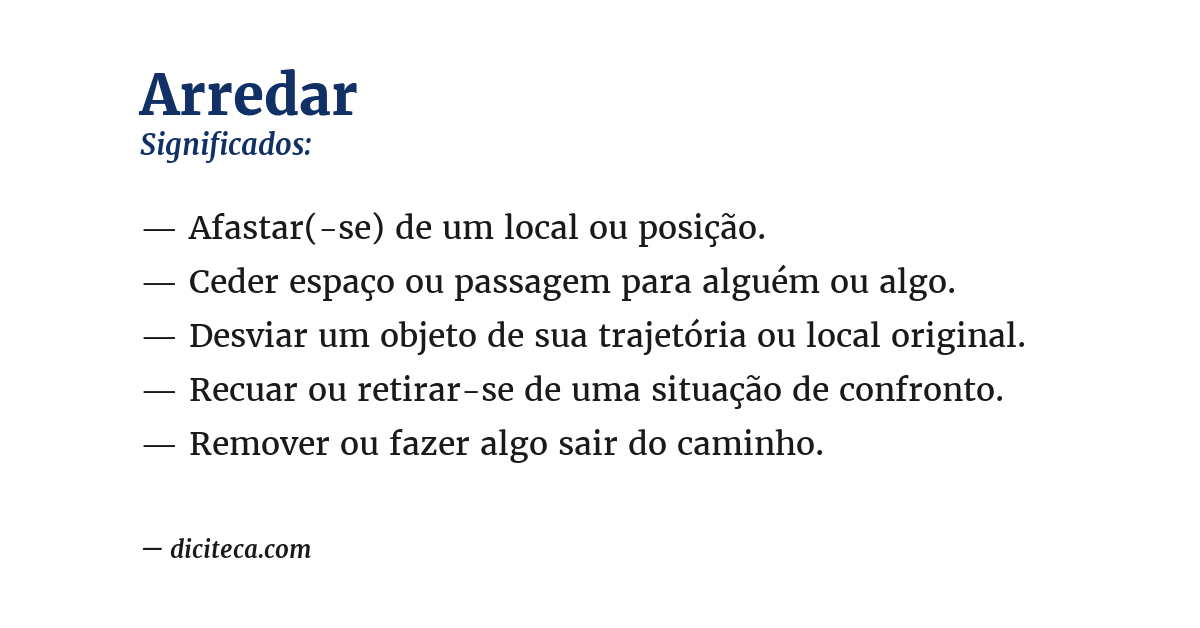 Significado de arredar