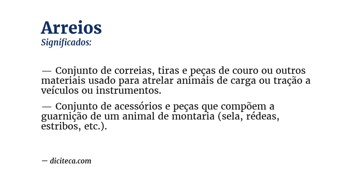 Significado de arreios