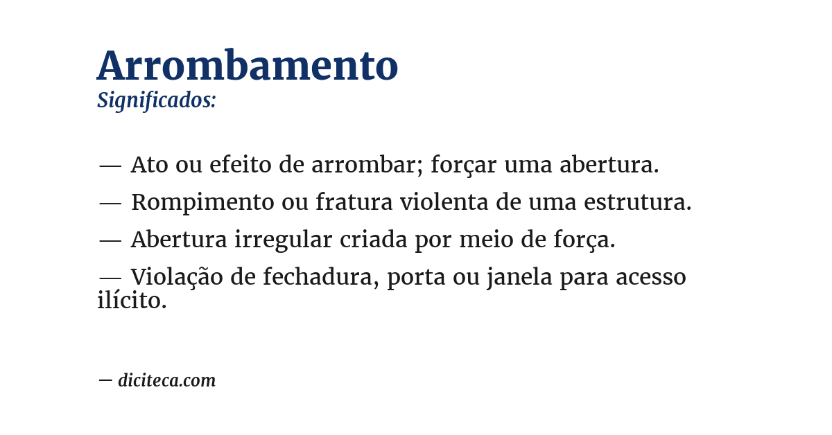Significado de arrombamento