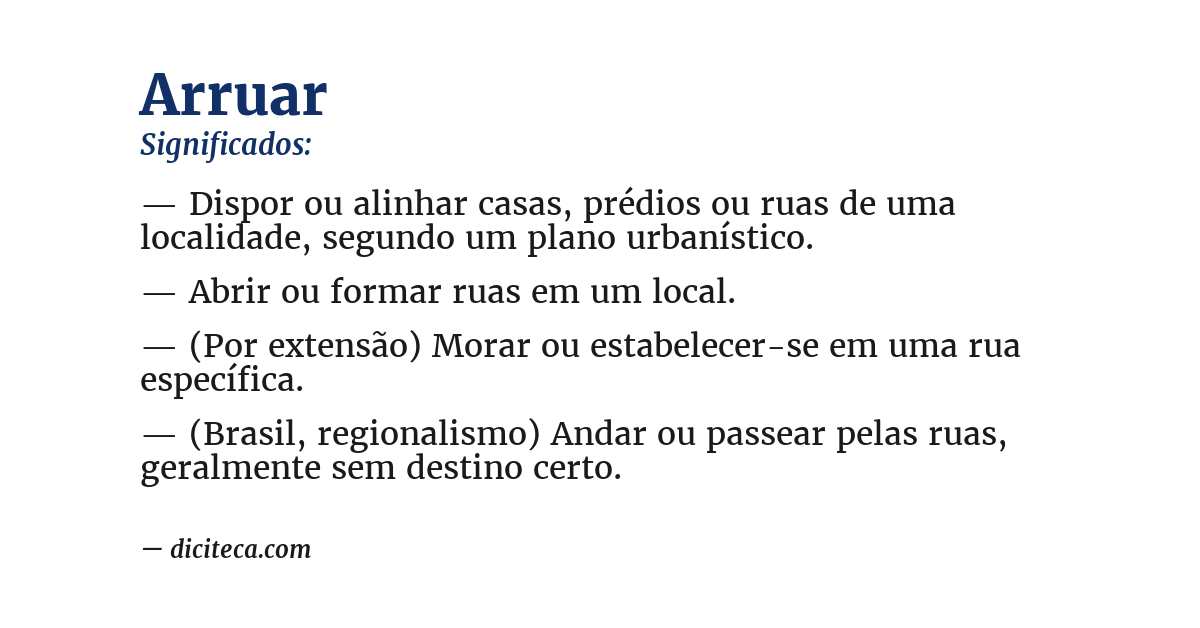 Significado de arruar