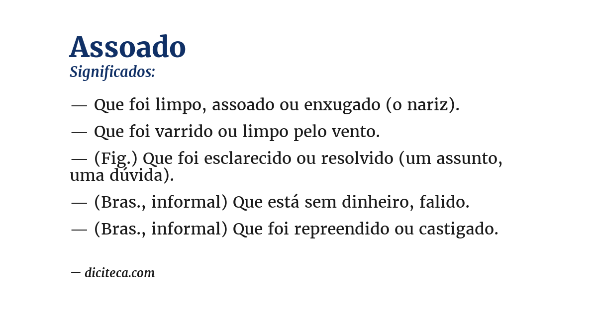 Significado de assoado