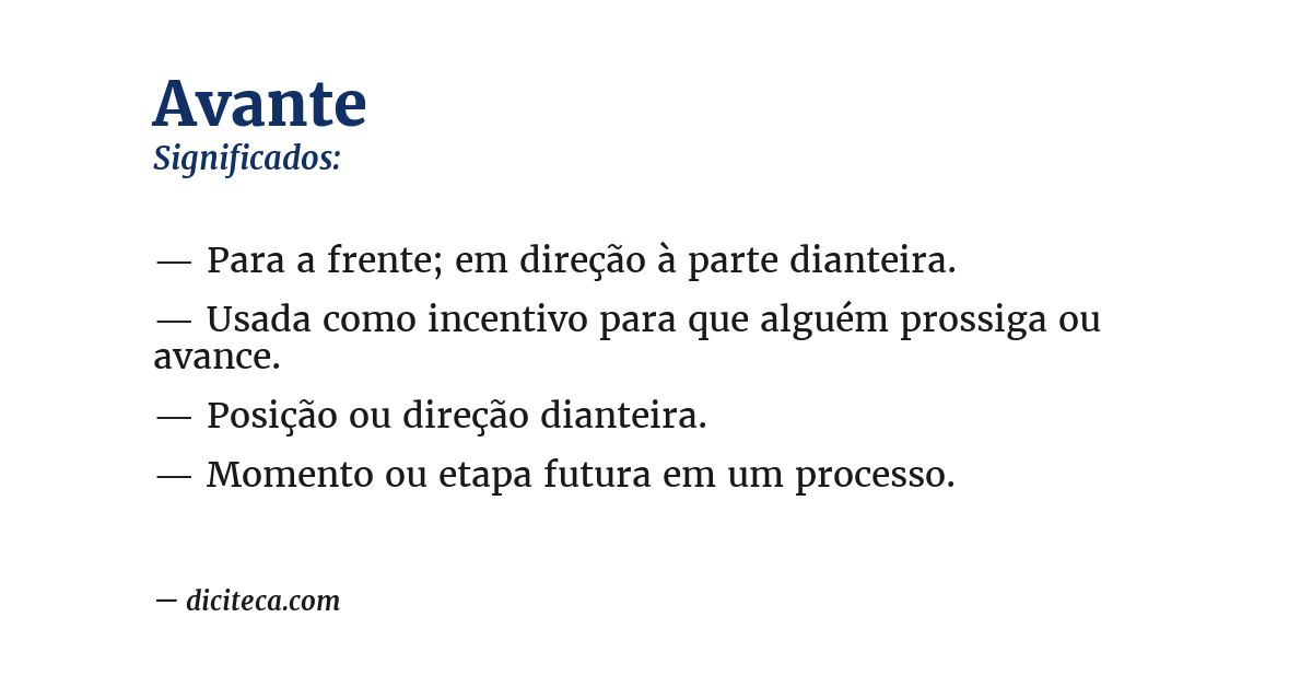 Significado de avante