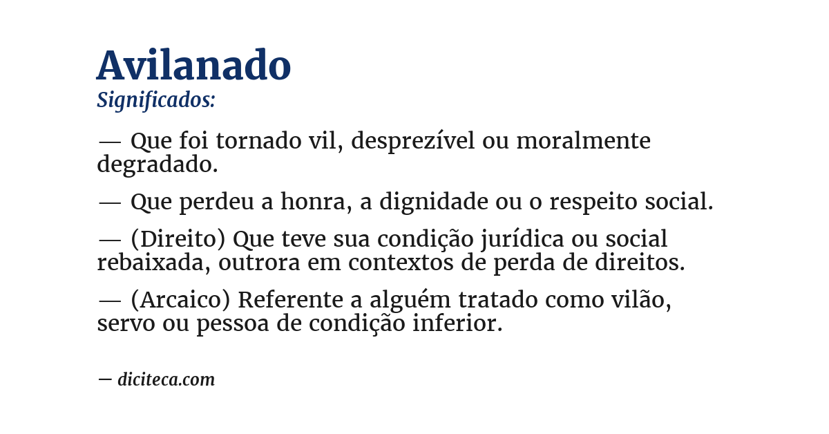 Significado de avilanado