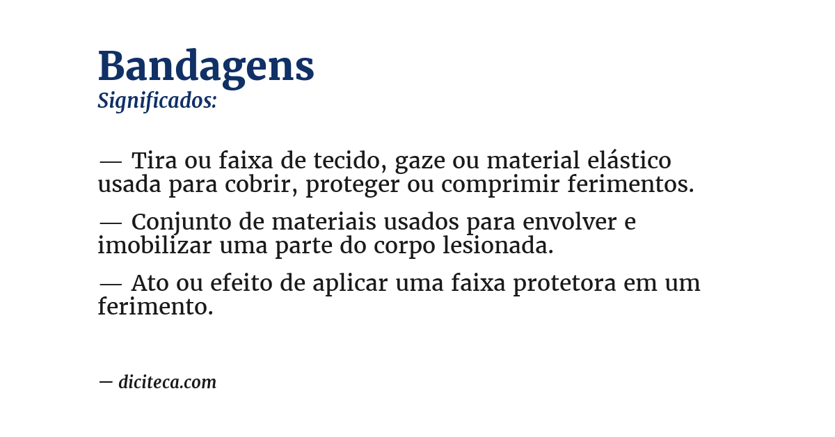 Significado de bandagens
