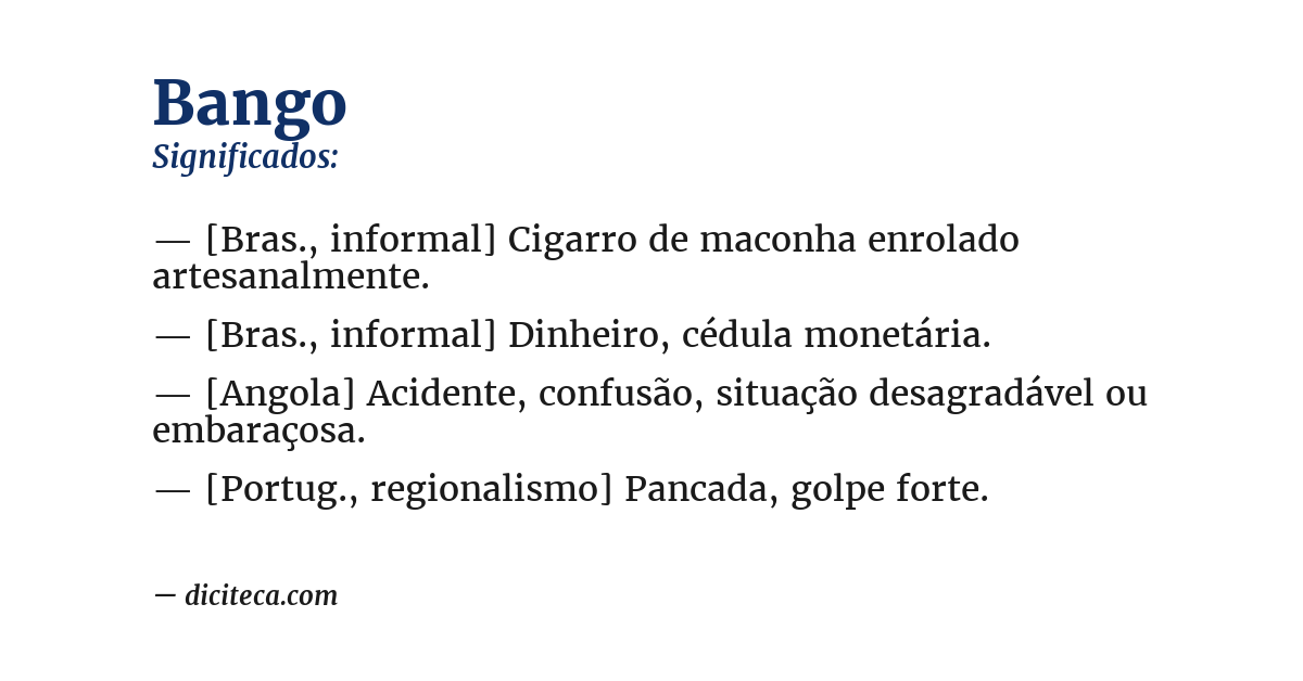 Significado de bango