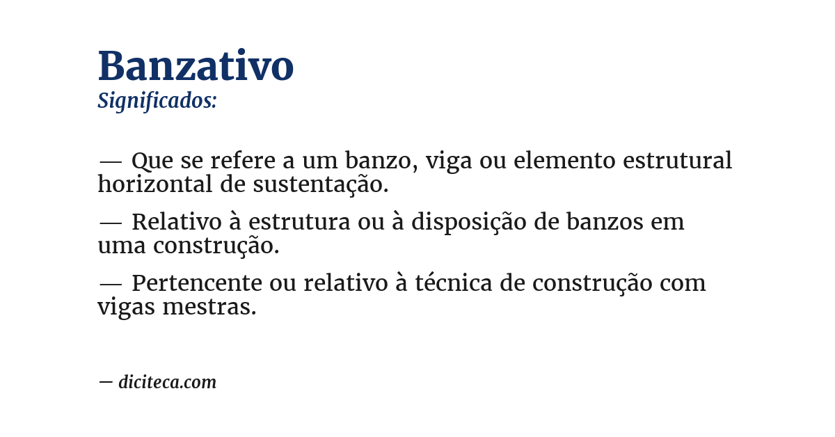 Significado de banzativo